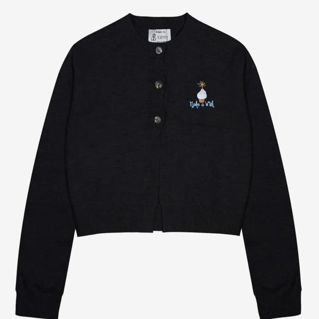Make a Wish 쓰리버튼 니트 가디건 (BLACK)