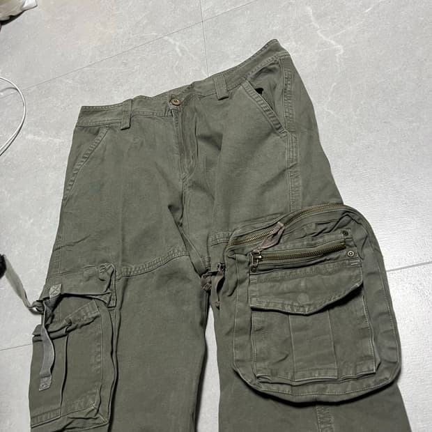 [32] 00s 빈티지 그런지 카키 카고 팬츠 바지