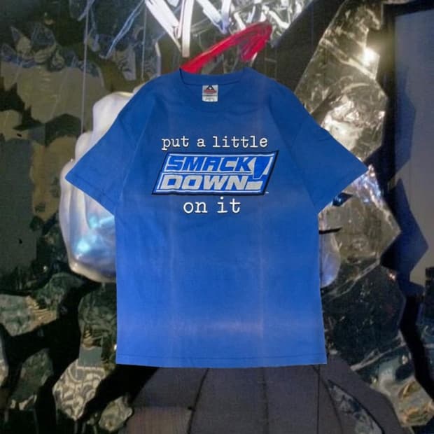 00s WWE 'SMACK!DOWN' 로고 반팔 L
