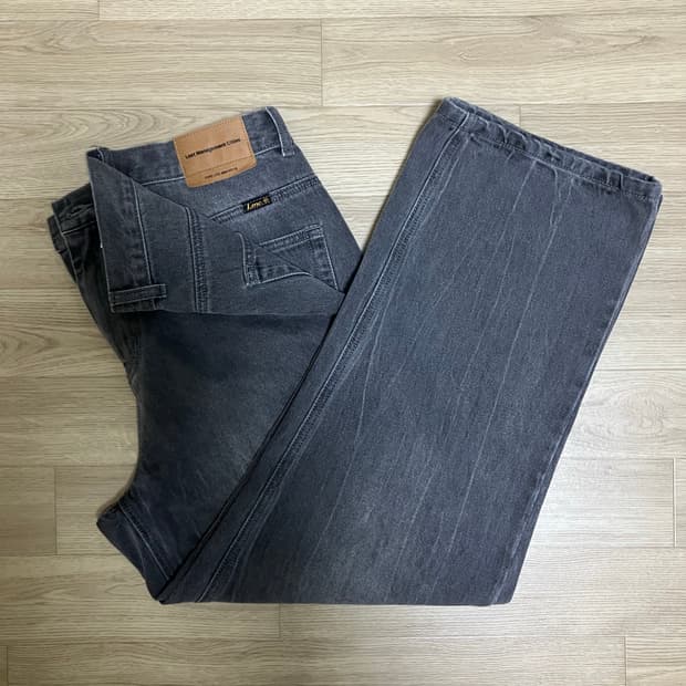 [S] WASHED STITCH DENIM WIDE JEAN gray