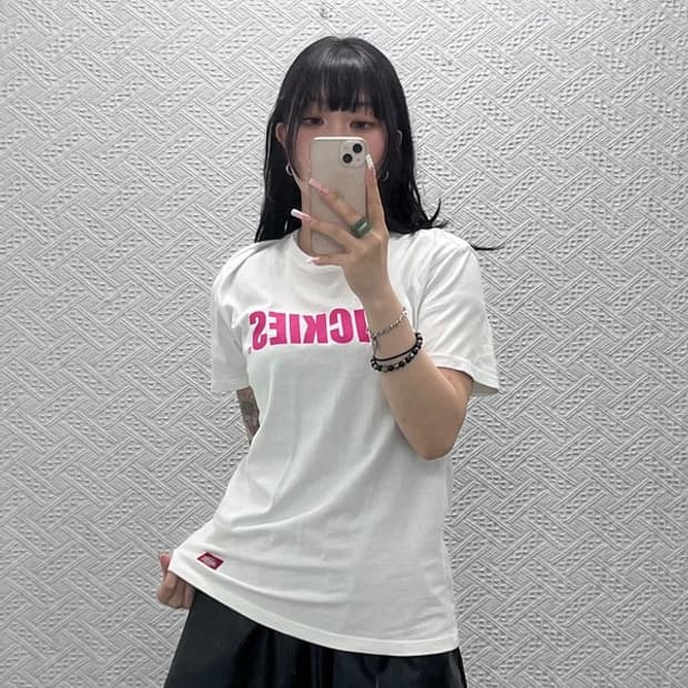 디키즈 Y2K 올드스쿨 레트로 키치 핫핑크 로고 반팔티 S C12321