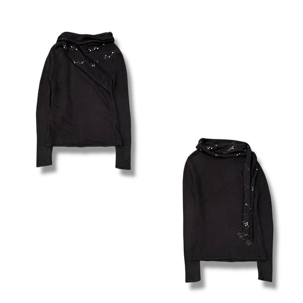  다크 머플러 니트 y14372