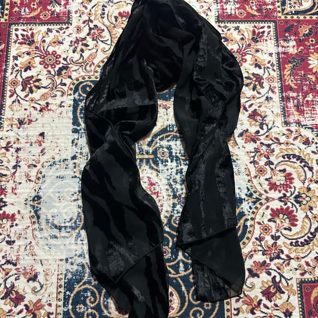 시스루+벨벳 스카프