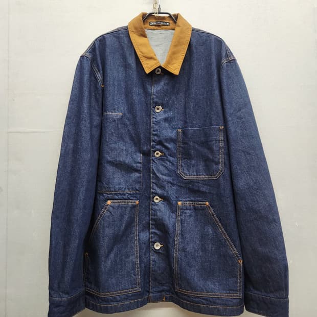 자라 ZARA 카라배색 워크 데님자켓 XL(XL)