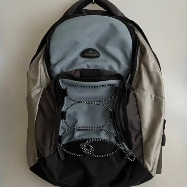 Samsonite 블루 실버 백팩