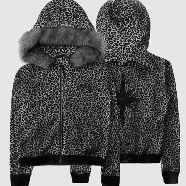 배드블러드 레오파드 퍼 후드집업 L사이즈 