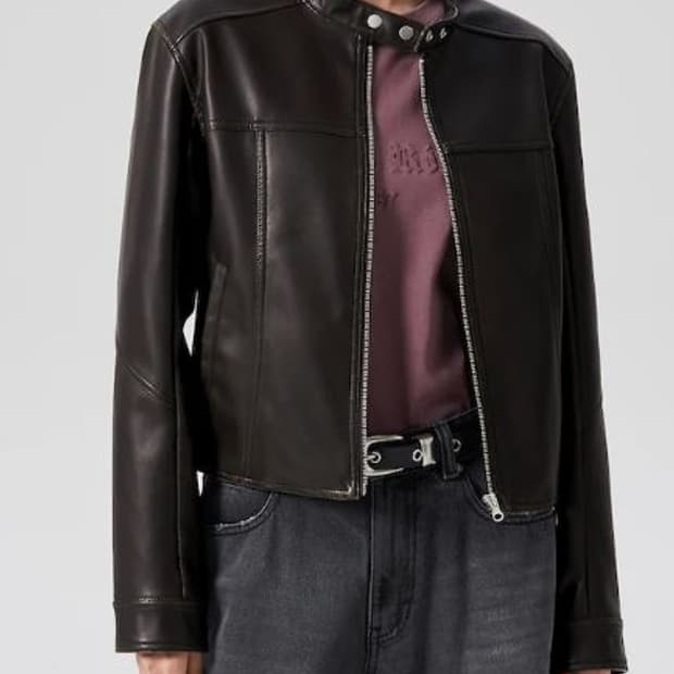 에잇세컨즈 빈티지 워싱 가죽자켓 (s)