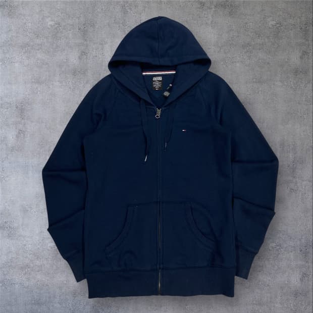 타미힐피거 네이비 컬러 성조기 빅로고 후드 집업