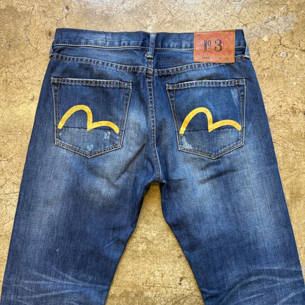 에비수 EVISU 워싱 데님 팬츠