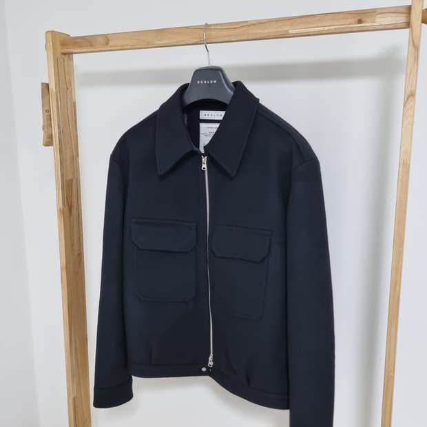 [비슬로우] 캐시미어 밀리터리 자켓 블랙