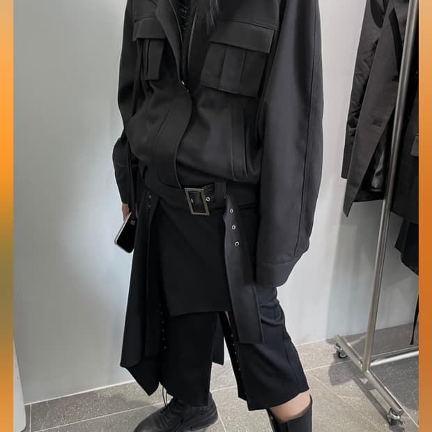 보헤미안서울 아웃포켓 오버핏 블라우스 블랙  