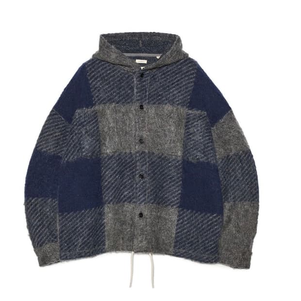 [1] 나나미카 25FW 모헤어 체크후드 셔츠