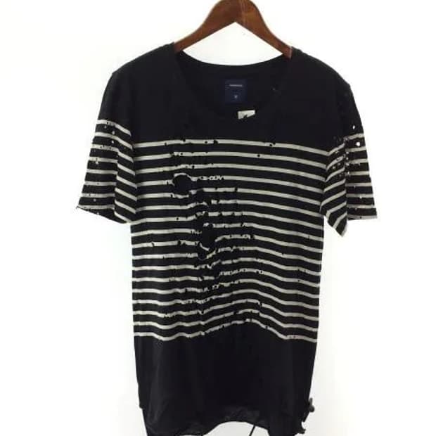 미하라야스히로 디스트로이드 스트라이프 티셔츠