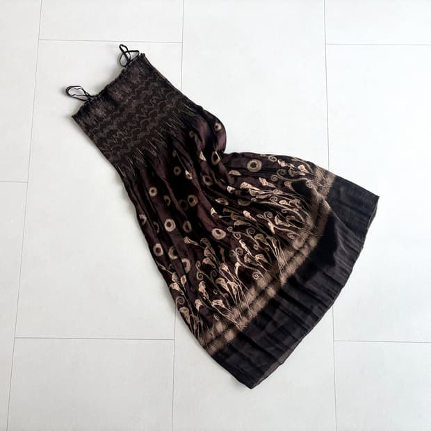 smocked midi dress