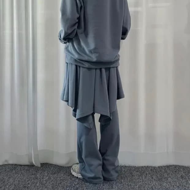 지초이 23-001 플레어스커트+팬츠 블루그레이