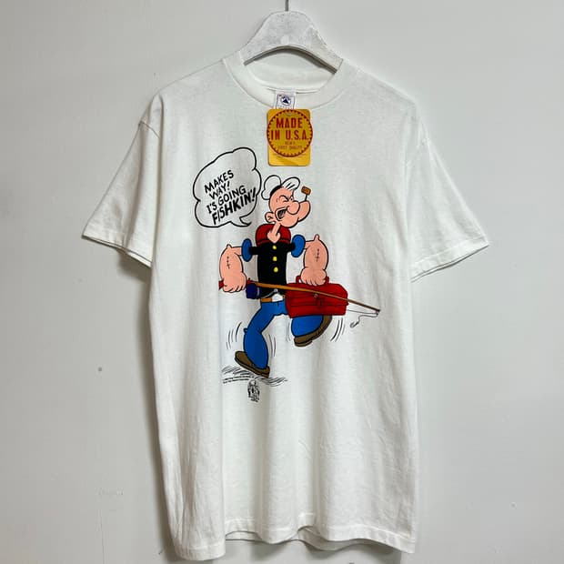 빈티지 90s 뽀빠이 프린팅 티셔츠