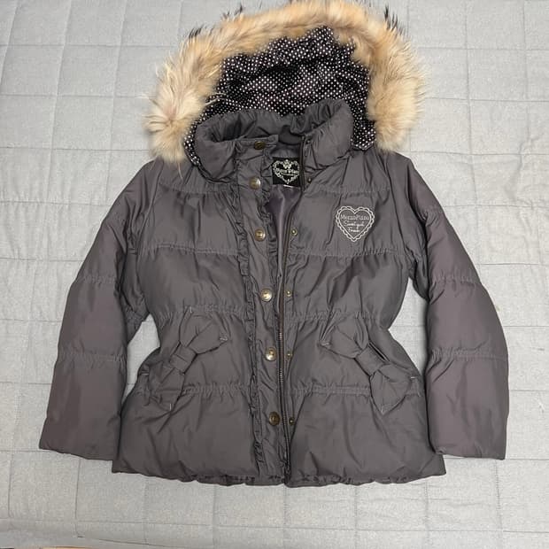 메조피아노 라떼맛 프릴 퍼 패딩 리즈리사 라떼갸루 일본빈티지