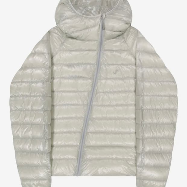 오호스 라이트 다운 후드 재킷 경량패딩 그레이