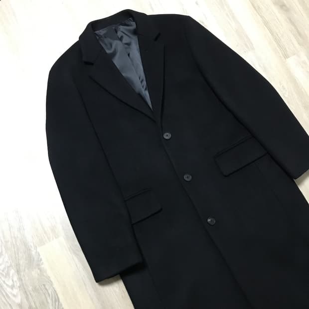 [미착용] 무신사 스탠다드 대디 숄더 싱글 코트 L 블랙