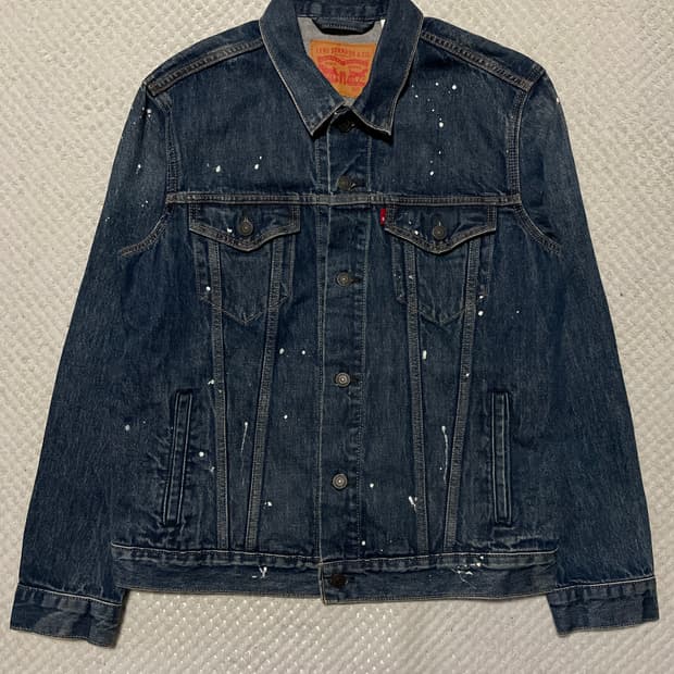 리바이스 72234 타입3 페인티드 커스텀 데님 트러커 청자켓