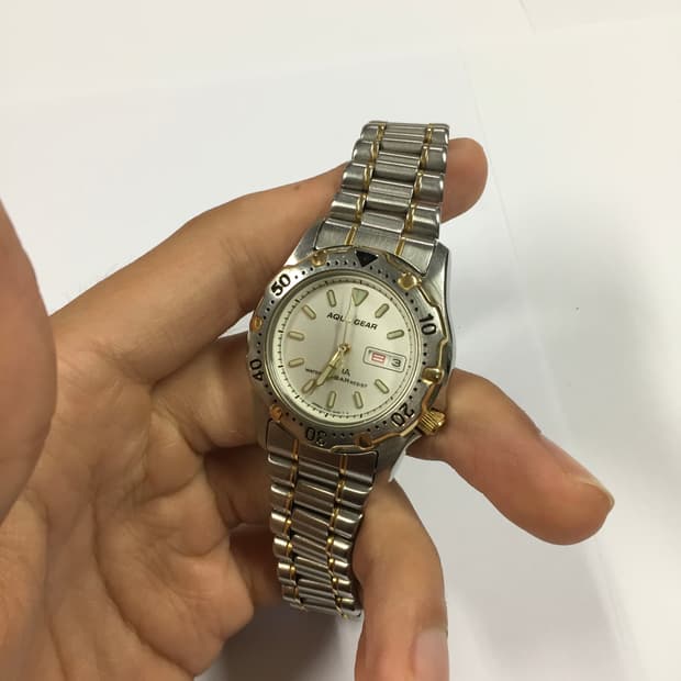 90s seiko alba aqua gear combi day-date