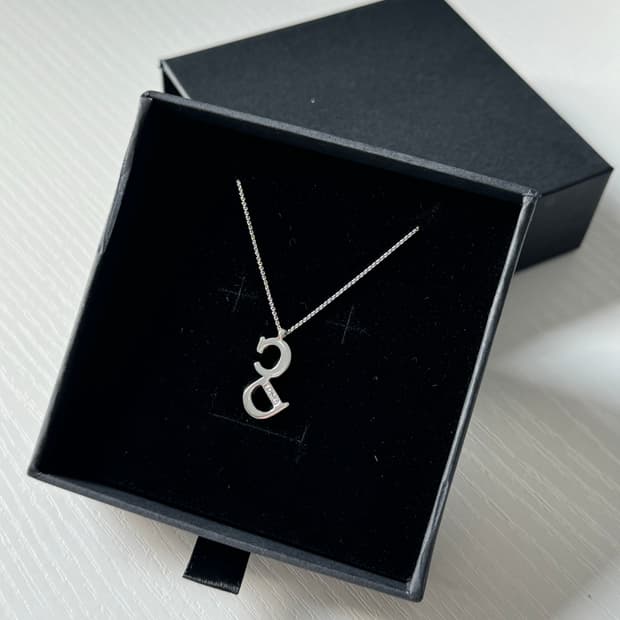 디올 CD 로고 목걸이 실버