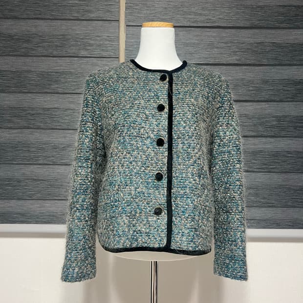 트위드 배색 가디건 