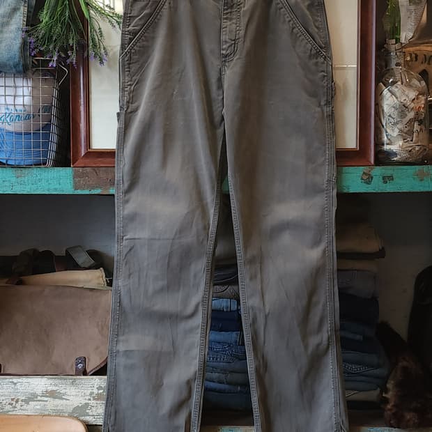 칼하트 워크팬츠 릴렉스드 핏 캔버스 팬츠 모스 그린 33x34