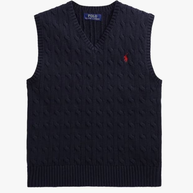폴로 니트 조끼 네이비