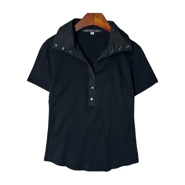 [MICHEL KLEIN] 빈티지 스냅카라 반팔티셔츠