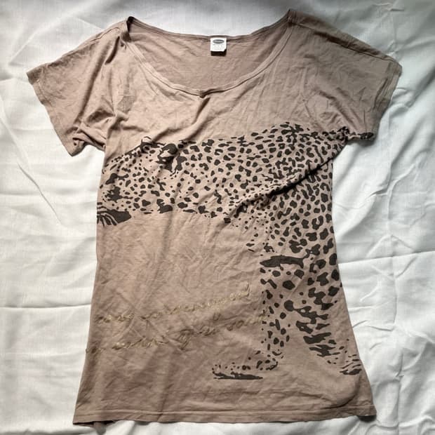 Leopard print slim t-shirt