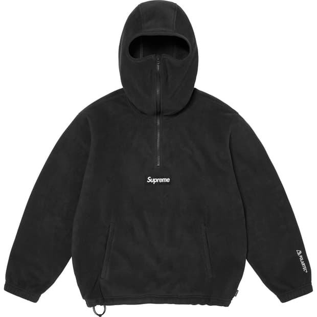 슈프림 폴라텍 페이스마스크 하프 집 후드 스웨트셔츠 블랙 - 24FW M