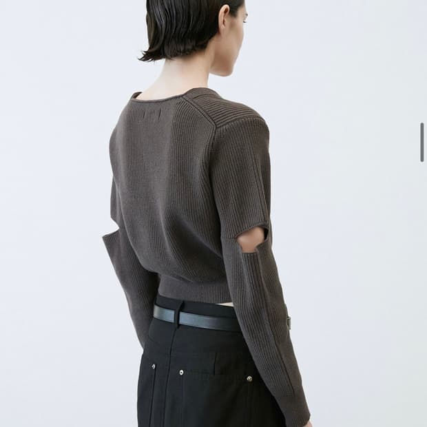 lcdc CUT-OUT SLEEVE CARDIGAN brown