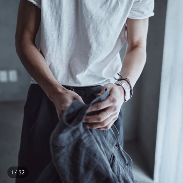 모노프리베 텍스쳐드 롤 하프 슬리브 반팔 화이트1