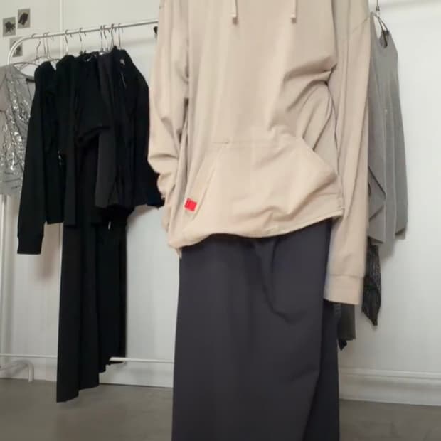 Ayadz 빈티지 휴고 보스 후드티 베이지