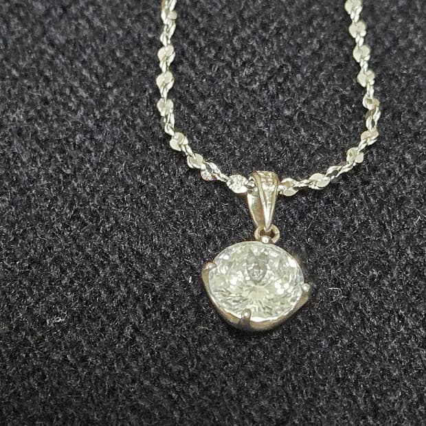 제목 (후르츠)
빈티지 실버 925 큐빅 솔리테어 네크리스 미니 펜던트