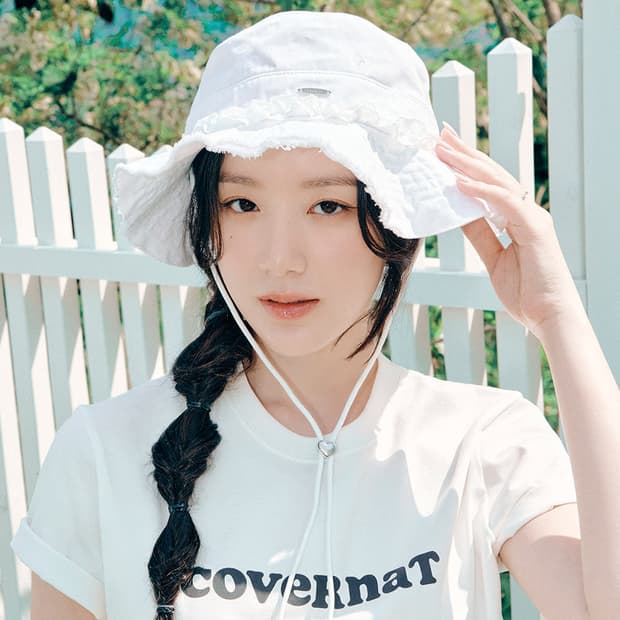커버낫 우먼 그런지 버킷햇 화이트