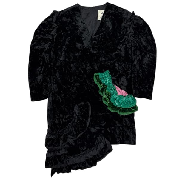 럭키슈에뜨 벨벳 드레스 원피스 블랙 36