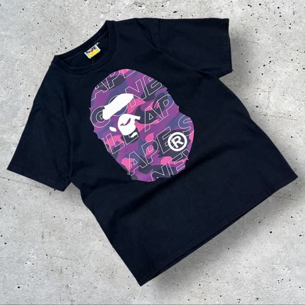 [M] BAPE 베이프 퍼플 카모 반팔 티셔츠 B463