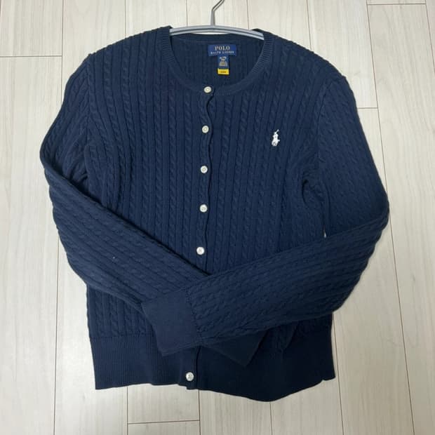 폴로 랄프로렌 케이블 니트 가디건 네이비