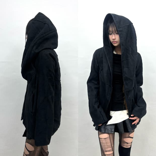Ninja hood leather jacket 