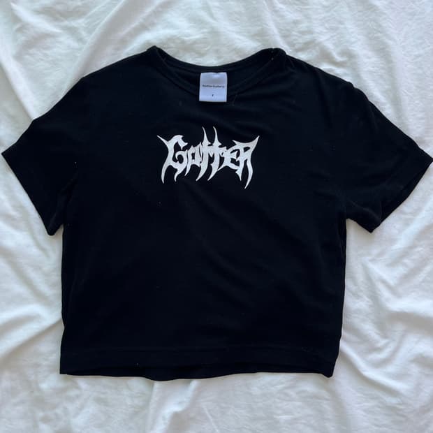 GotterGallery 블랙 크롭 숏슬리브 FREE