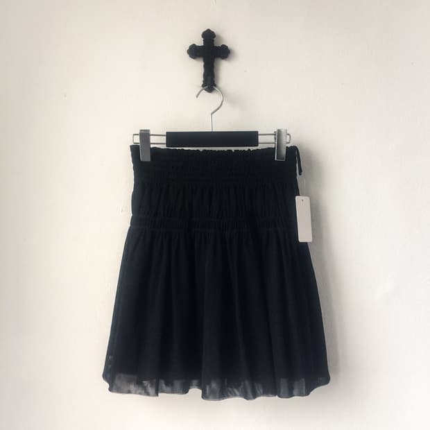 Shirring point mini skirt