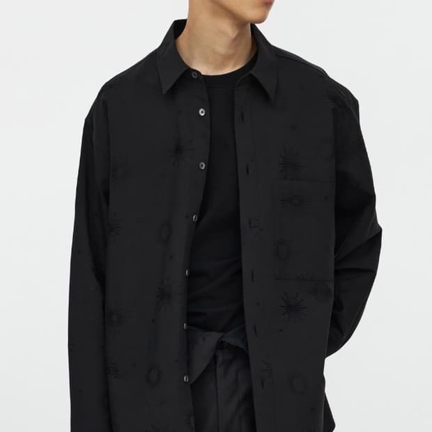 Youth 23ss loosed Shirt Black Jacquard S
