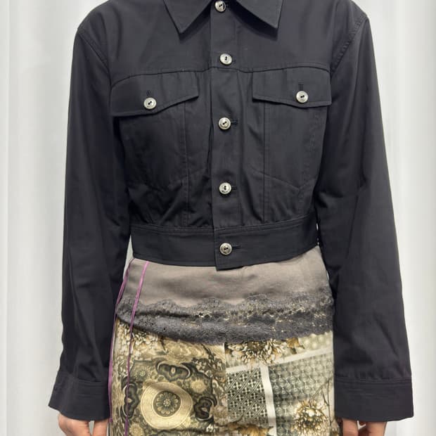 nicole button crop jacket