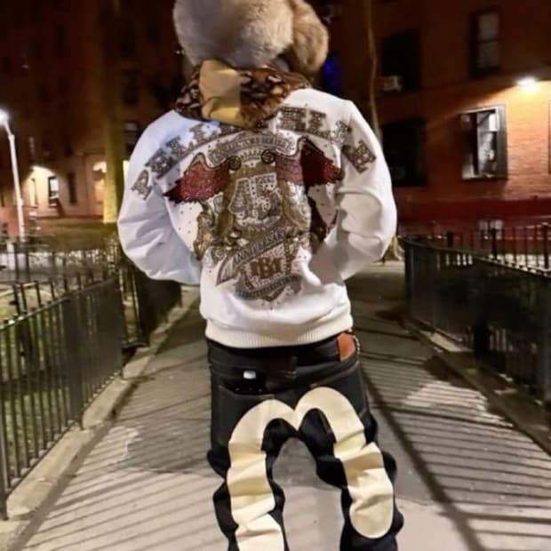 에비수 다이콕 프린팅 데님팬츠