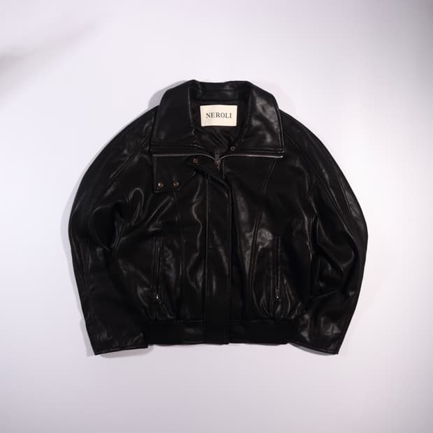 NEROLI 페이크레더 크롭 자켓 B613