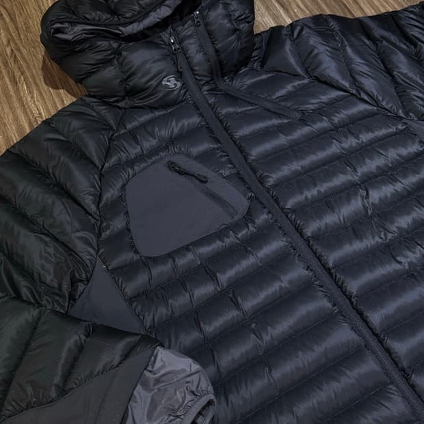 SANSAN GEAR  Paneled Puffer Jacket Black