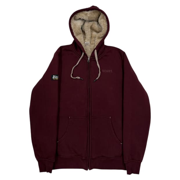 디키즈 빈티지 쉐르파 보아털 후드집업 자켓 버건디 마룬 레드 L