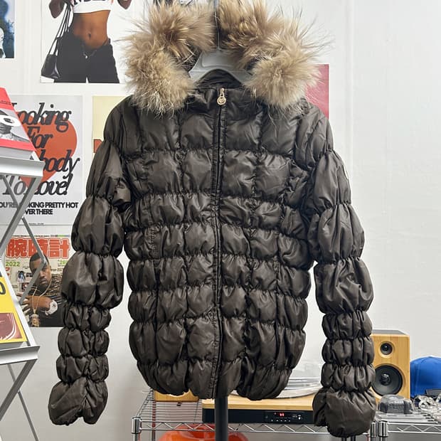 올드 빈티지 퍼 링클 패딩 점퍼